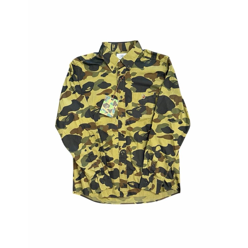 Size L - Bape Camo Button Up Camo Long Sleeve Shirt NEW!
